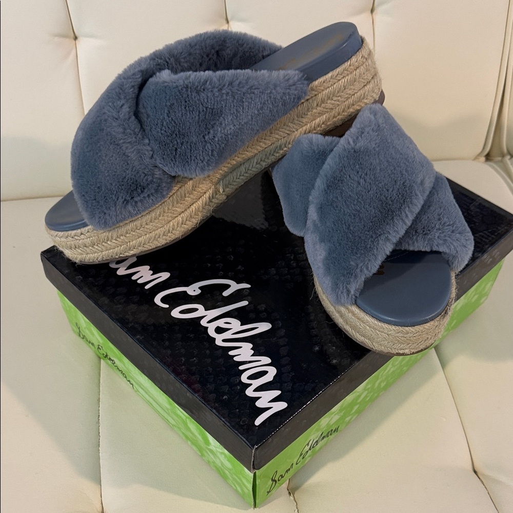 Sam Edelman Gray Fuzzy Women's Slippers